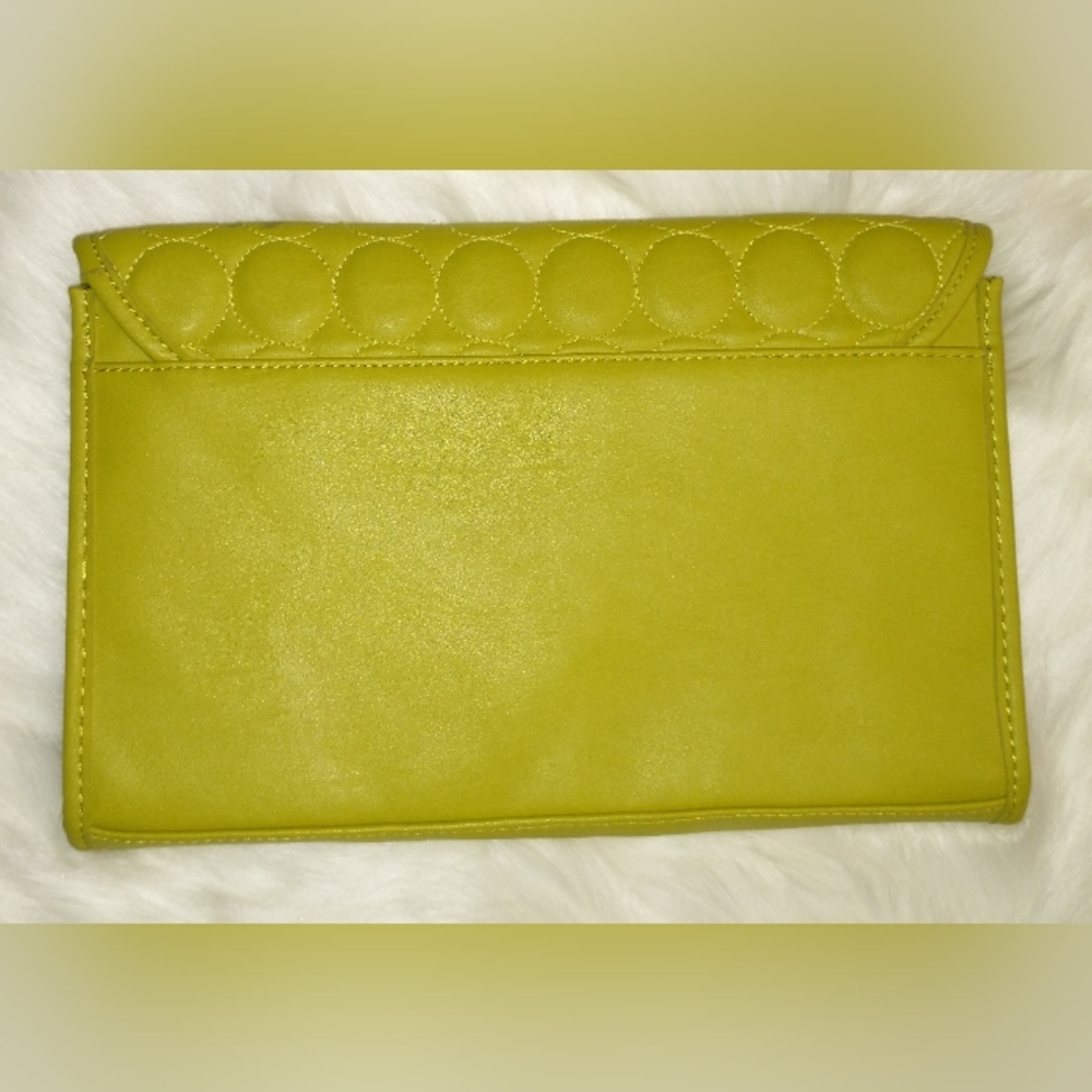 Lulu by Lulu Guinness Lime Green Envelope Style Clutch - Picture 2 of 6
